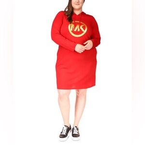 NWT - MICHAEL Michael Kors - Plus Size Circle Logo Hoodie Dress